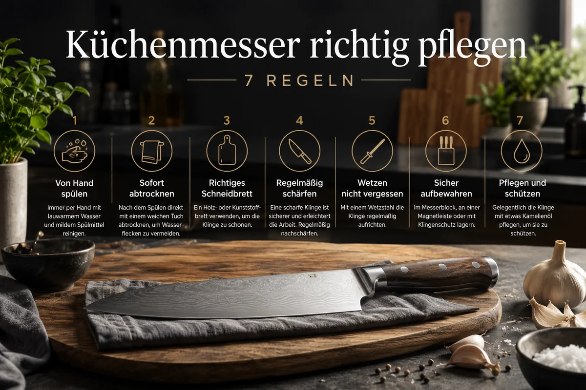 Küchenmesser richtig pflegen