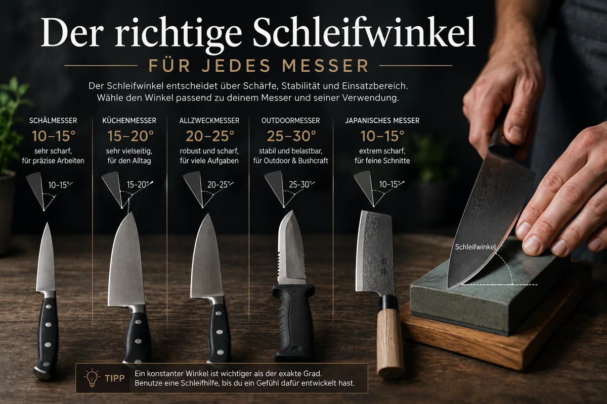 Der richtige Schleifwinkel für jedes Messer